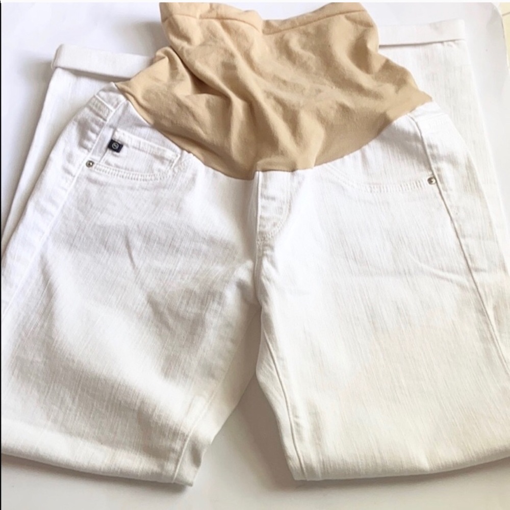 Ag Adriano Goldschmied White Denim Materniry Jeans